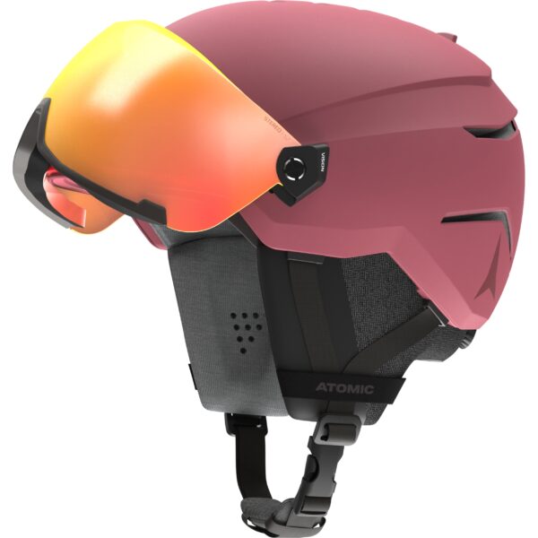 Atomic Savor Visor Stereo laskettelukypärä uusi punainen sävy visiiri auki