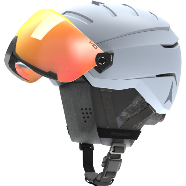 Harmaa Atomic Savor GT Amid Visor HD laskettelukypärä visiiri auki