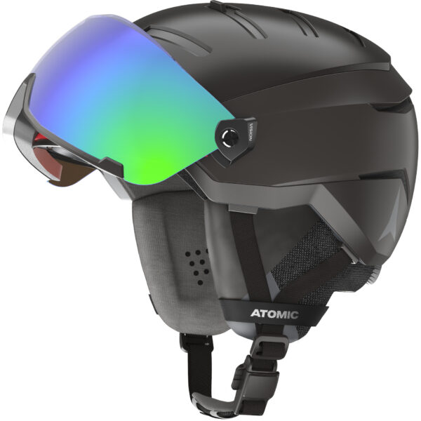 Musta Atomic Savor GT Amid Visor HD laskettelukypärä visiiri auki