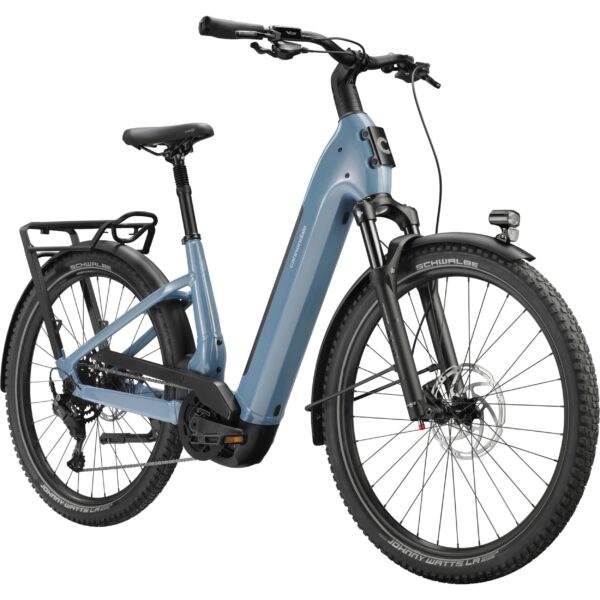 Cannondale Tesoro 2 Low Step-Thru sähköcitypyörä etuviistosta kuvattuna
