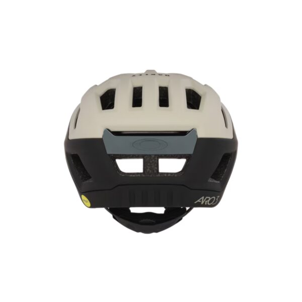 Beige/musta Oakley ARO3 Endurance MIPS pyöräilykypärä takaa kuvattuna