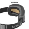 Mattamustat Bollé Bedrock Plus laskettelulasit takaa kuvattuna