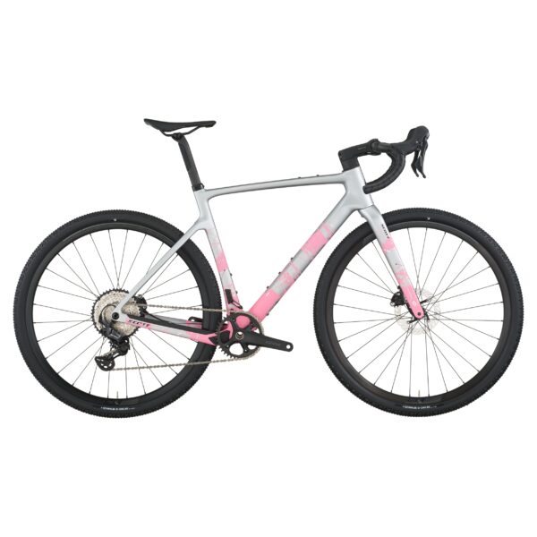 Harmaa/pinkki Scott Addict Gravel 30 gravel-pyörä