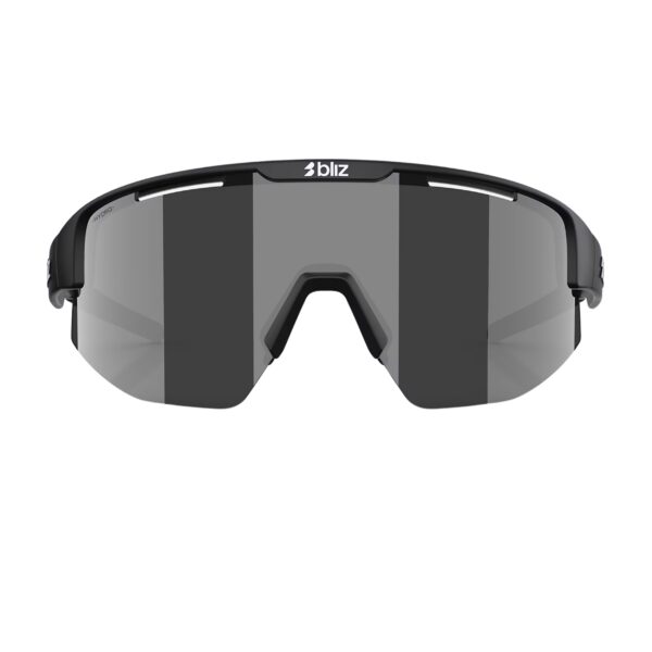 Bliz Matrix Matte Black Smoke Silver Mirror urheilulasit edestä kuvattuna sangat auki