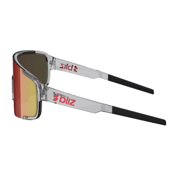 Bliz P003 Transparent Dark Grey Red urheilulasit sivusta kuvattuna