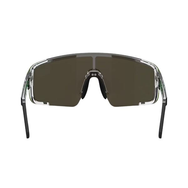 Bliz P003 Transparent White Green urheilulasit sisältä kuvattuna