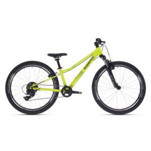 Keltainen Superior Racer 24 lasten maastopyörä sivusta kuvattuna