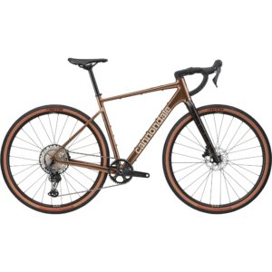 Ruskea Cannondale Topstone CAAD 1 GRX 1x gravel-pyörä sivusta kuvattuna
