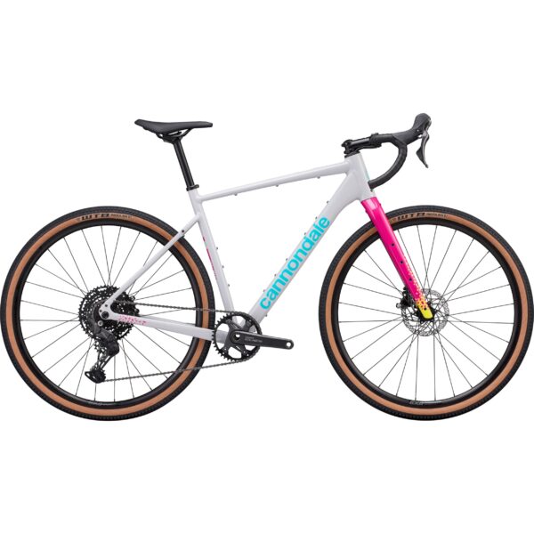 Harmaa Cannondale Topstone CAAD 3 CUES 1x gravel-pyörä sivusta kuvattuna