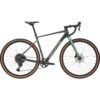 Vihreä Cannondale Topstone CAAD 3 CUES 1x gravel-pyörä sivusta kuvattuna